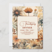 Thanksgiving Diner Floral Kaart (Voorkant)
