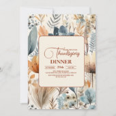 Thanksgiving Diner Floral Kaart (Voorkant)