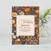 Thanksgiving Diner Floral Kaart (Staand voorkant)