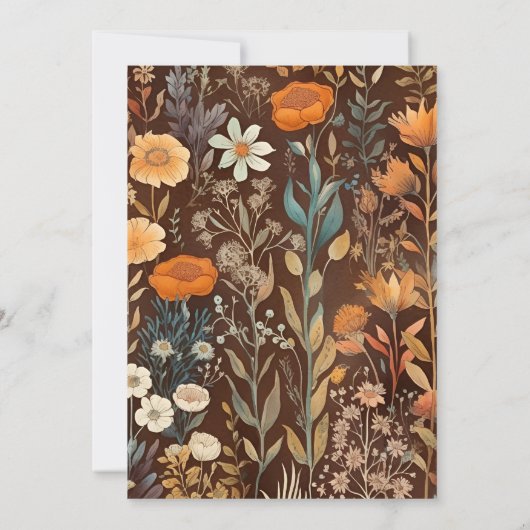 Thanksgiving Diner Floral Kaart (Achterkant)