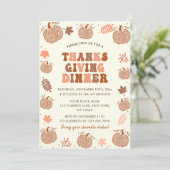 Thanksgiving Diner Herfst Pompoen Kaart (Staand voorkant)