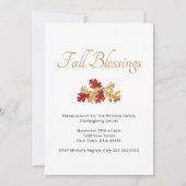 Thanksgiving Diner Herfst Rustiek Goud Rood Blader Kaart (Voorkant)