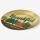 Thanksgiving Diner Herfstbomen Goud Papier bord (Gekanteld)