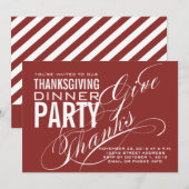 THANKSGIVING DINER INVITATIE | RED KAART (Voorkant / Achterkant)