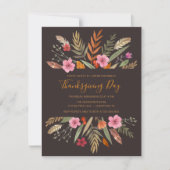 THANKSGIVING DÎNER INVITATION BOTANICAL FALL FOLIA (Devant)