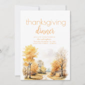 Thanksgiving Diner Invite met Herfst Landscape Kaart (Voorkant)