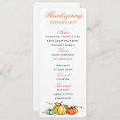 Thanksgiving Diner menu pompoenen kaart (Voorkant / Achterkant)