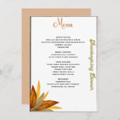 Thanksgiving dîner menu style 09.retro fall (Devant / Derrière)