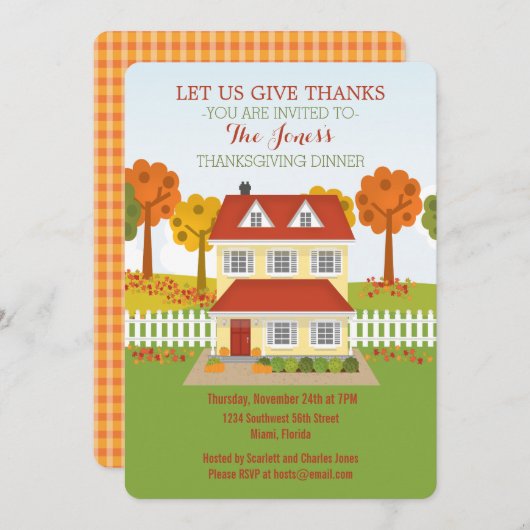 Thanksgiving Diner Open Huis Kaart (Voorkant / Achterkant)