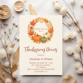 Thanksgiving Diner oranje pompoen Kaart