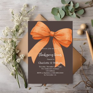 Thanksgiving Diner oranje strik Bister Brown Kaart