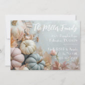 Thanksgiving Diner Pastell Pumpkins Uitnodiging (Achterkant)