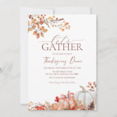 Thanksgiving Diner Pompoen en herfstbladeren Kaart (Voorkant)