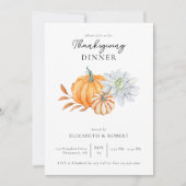 Thanksgiving Diner Pompoen Herfst Kaart (Voorkant)
