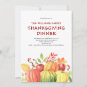 Thanksgiving Diner Pompoen Herfstblad Kaart (Voorkant)