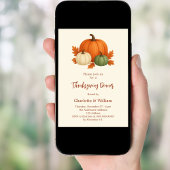 Thanksgiving Diner Pompoen Retro sinaasappel Kaart