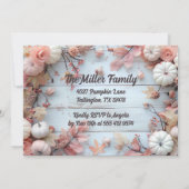 Thanksgiving Diner Pompoen Uitnodiging (Achterkant)