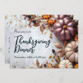 Thanksgiving Diner Pompoen Uitnodiging (Voorkant / Achterkant)