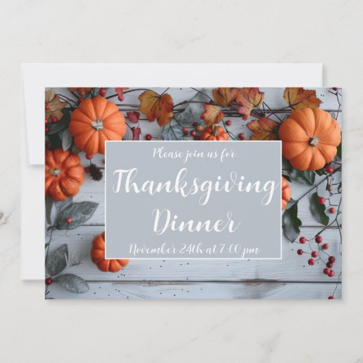 Thanksgiving Diner Pompoen Uitnodiging (Voorkant)