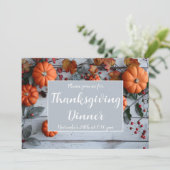 Thanksgiving Diner Pompoen Uitnodiging (Staand voorkant)
