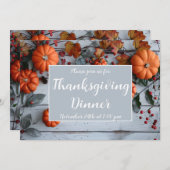 Thanksgiving Diner Pompoen Uitnodiging (Voorkant / Achterkant)