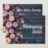Thanksgiving Diner Pompoen Uitnodiging Rustiek (Voorkant / Achterkant)