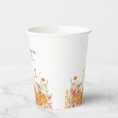 Thanksgiving Diner Pompoen Wildflower Modern Papieren Bekers (Links)