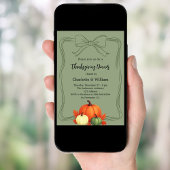 Thanksgiving Diner Pompoenen Boog Gedempt Moss Gro Kaart