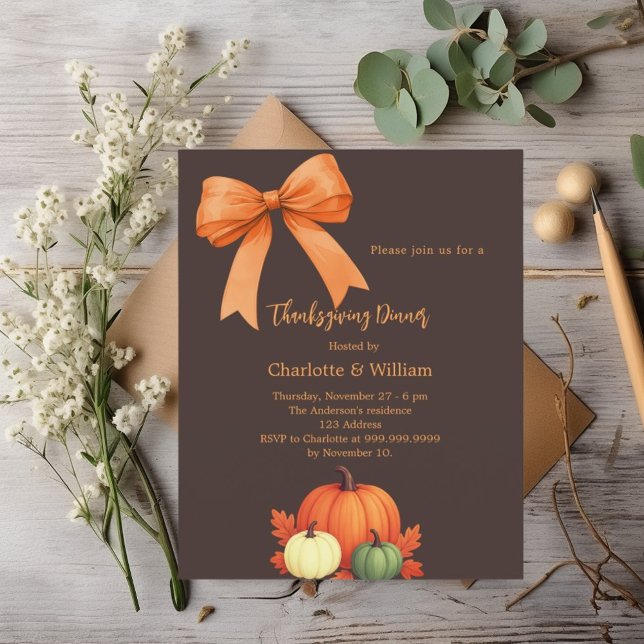 Thanksgiving Diner Pompoenen Bow Bister Brown (Creator heeft geüpload)