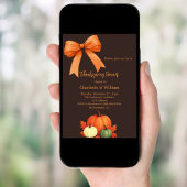 Thanksgiving Diner Pompoenen Bow Bister Brown Kaart