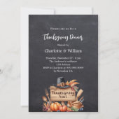 Thanksgiving Diner Pumpkins krijtbord Kaart (Voorkant)