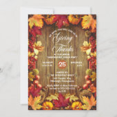 Thanksgiving, diner - Rustic Woodsy, Bedankt Kaart (Voorkant)