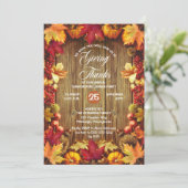 Thanksgiving, diner - Rustic Woodsy, Bedankt Kaart (Staand voorkant)