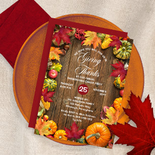 Thanksgiving, diner - Rustic Woodsy, Bedankt Kaart