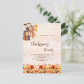 Thanksgiving Diner sinaasappel herfst vintage Uitnodiging Briefkaart (Staand voorkant)