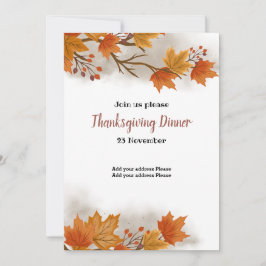Thanksgiving diner Uitnodiging