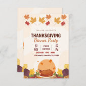 Thanksgiving diner Uitnodiging sjabloon (bewerkbaa (Voorkant / Achterkant)