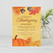 Thanksgiving Diner Uitnodiging, Vakantie Party Kaart (Staand voorkant)