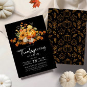 Thanksgiving Diner Waterverf Herfst Pompoen Kaart