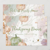 Thanksgiving Diner Waterverf Pompoen Uitnodiging (Voorkant / Achterkant)