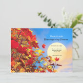 Thanksgiving Diner Zon en Herfst Tree Kaart (Staand voorkant)