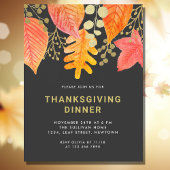 Thanksgiving Diner Zwart Uitnodiging Briefkaart