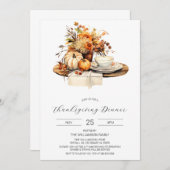 Thanksgiving dineruitnodiging, Herfst viering Kaart (Voorkant / Achterkant)