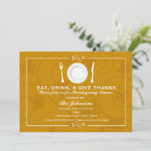 Thanksgiving Dinner Autumn Herfst Invitation Kaart (Staand voorkant)