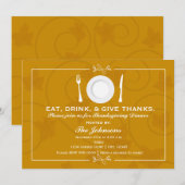 Thanksgiving Dinner Autumn Herfst Invitation Kaart (Voorkant / Achterkant)