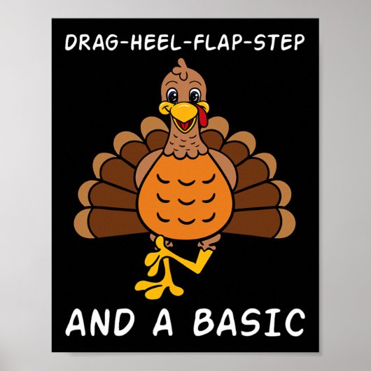 Thanksgiving Dinner Clogging Dance Turkey Dans Poster (Voorkant)