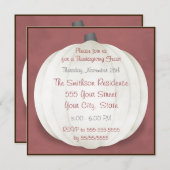 Thanksgiving Dinner Country Rustic White Pumpkin Kaart (Voorkant / Achterkant)