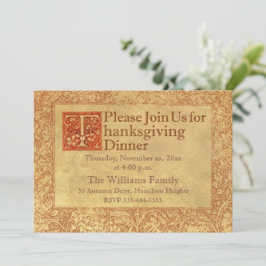 Thanksgiving Dinner Feestdagenkaart (Staand voorkant)