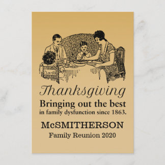 Thanksgiving Dinner Funny Family Reunion Kaart