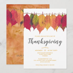 Thanksgiving Dinner Herfstbladeren Sjabloon Kaart